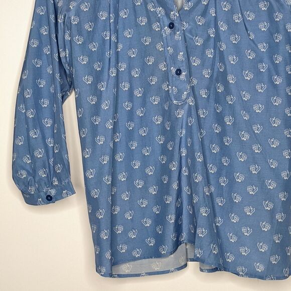 Tucker The Combo Classic Blouse Bazaar Batik in Silk Cotton  Floral Top - Picture 3 of 8